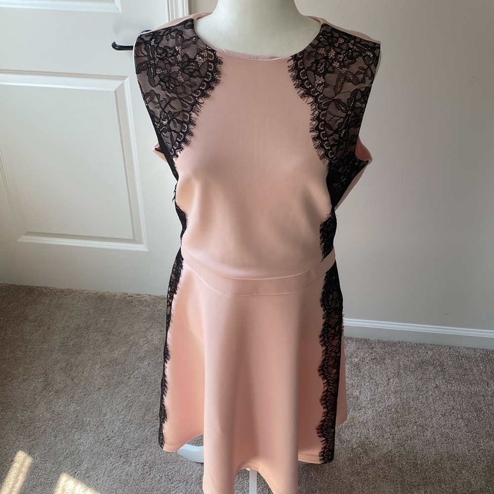 Established 1962 Women’s 16 Pink and Black Lace Dress